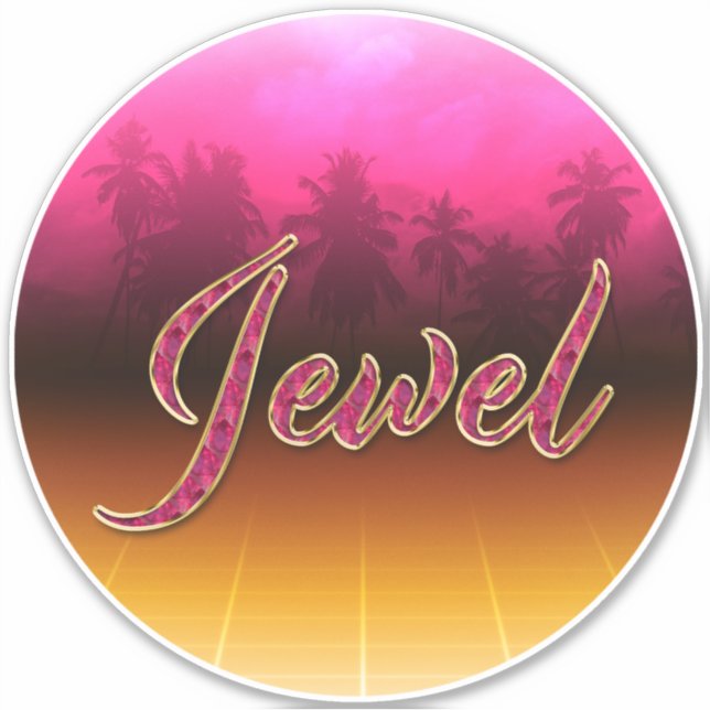Pegatina Jewel Vorname Name golden pink Aufkleber Sticker (Anverso)