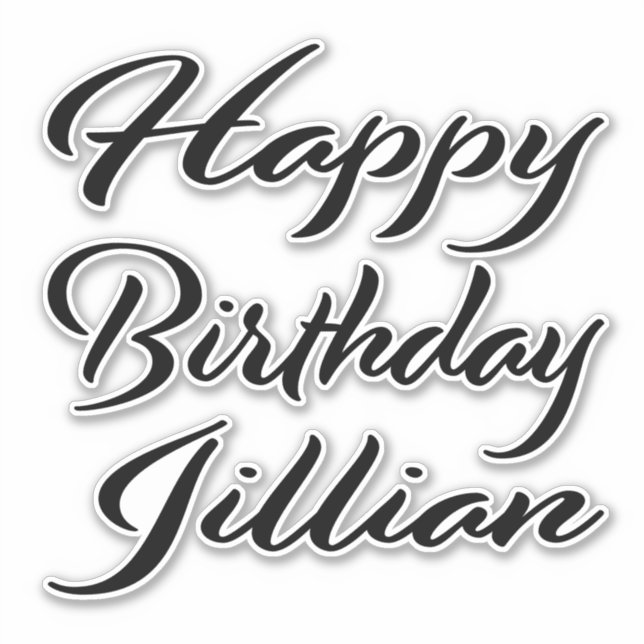 Pegatina Jillian Name Vorname black Sticker Geburtstag (Anverso)