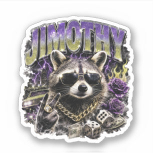 Pegatina Jimothy Cool Raccoon Ropa Urbana