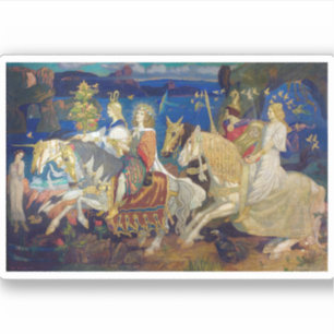 Pegatina Jinetes del Sidhe, c. 1911 por John Duncan