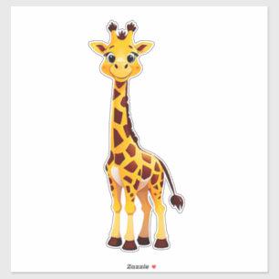 Pegatina Jirafa de dibujos animados linda