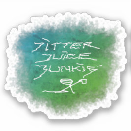 Pegatina Jitter Juice Junkie - arte café transparente.