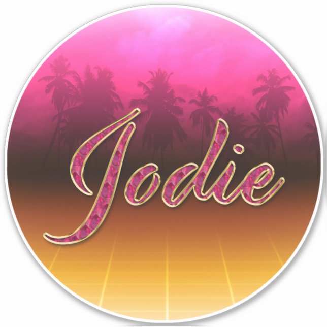 Pegatina Jodie Vorname Name golden pink Aufkleber Sticker (Anverso)
