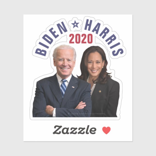 Pegatina Joe Biden Kamala Harris 2020 Vicefotos del preside (Hoja)