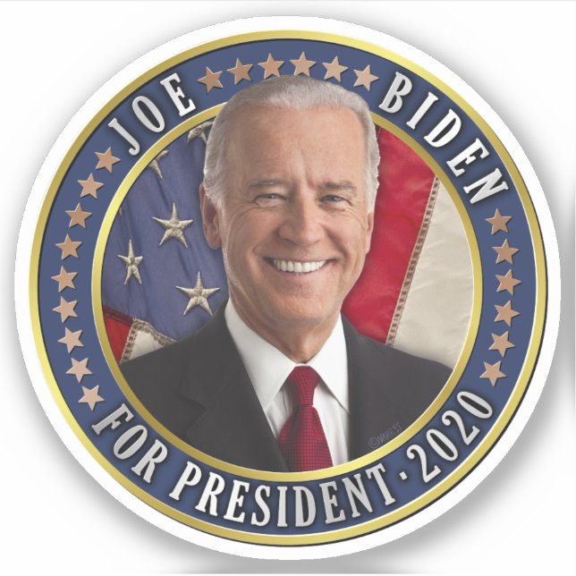 Pegatina Joe Biden para presidente 2020 Foto demócrata (Anverso)