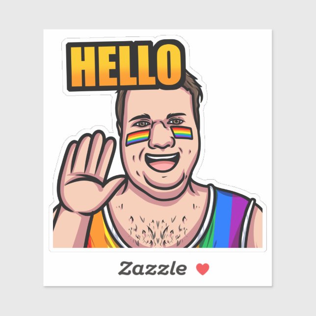 Pegatina JoeMLyman Hello (Hoja)