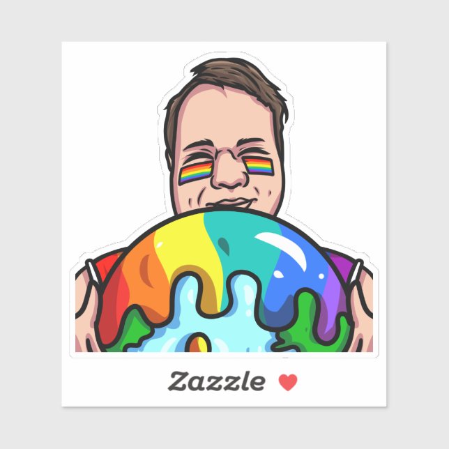 Pegatina JoeMLyman Rainbow World (Hoja)