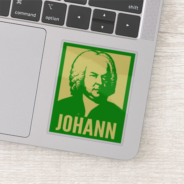 Pegatina Johann Bach retrato de arte pop Personalizado Cut  (Detalle)