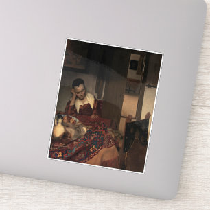 Pegatina Johannes Vermeer, jóvenes durmiendo