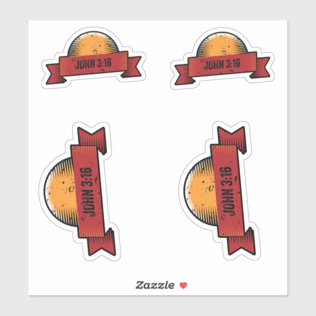 Pegatina John 3:16 Diseño Personalizado-Pegatina de vinilo  (Hoja)