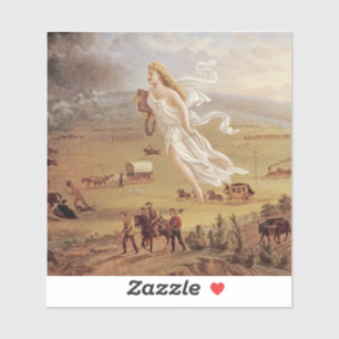 Pegatina John Gast - Progreso de Estados Unidos