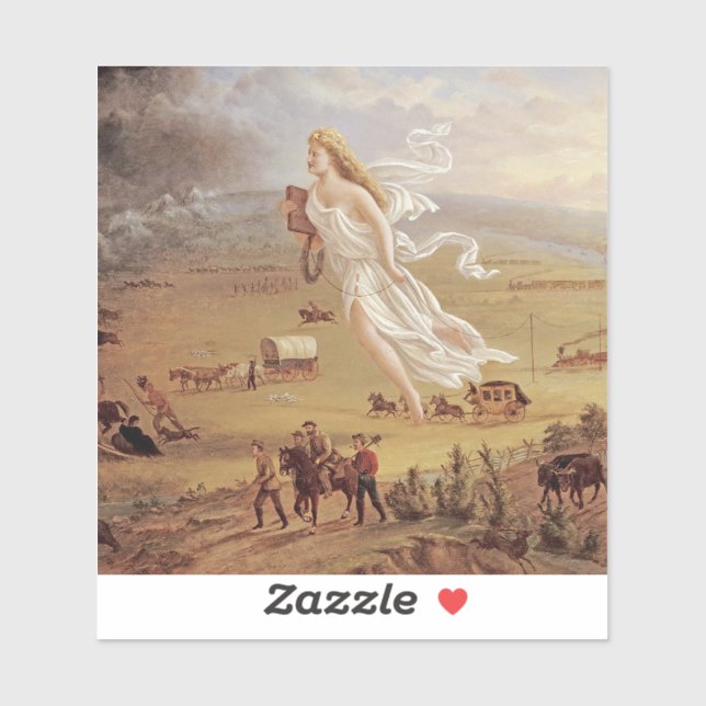 Pegatina John Gast - Progreso de Estados Unidos (Hoja)