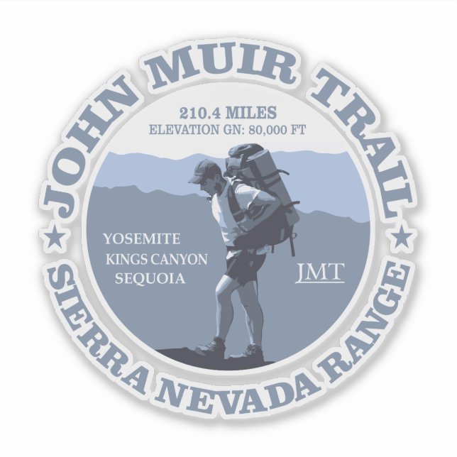 Pegatina John Muir Trail (BG) (Anverso)