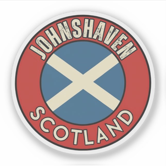 Pegatina Johnshaven, Escocia (Anverso)