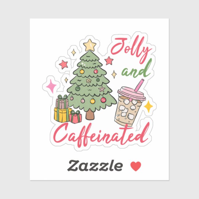 Pegatina Jolly and Caffeinated Holiday Stickers (Hoja)