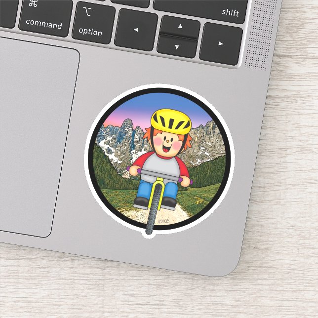 Pegatina Jolly Mountain Biker (Detalle)