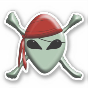 Pegatina Jolly Roger Pirata Extraterrestre
