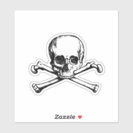 Pegatina Jolly Roger Skull y los piratas de los huesos cruz