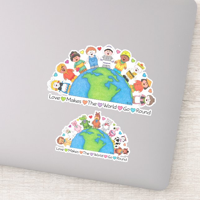 Pegatina JollyKins Love hace que el mundo gire (Conjunto de (Detalle)