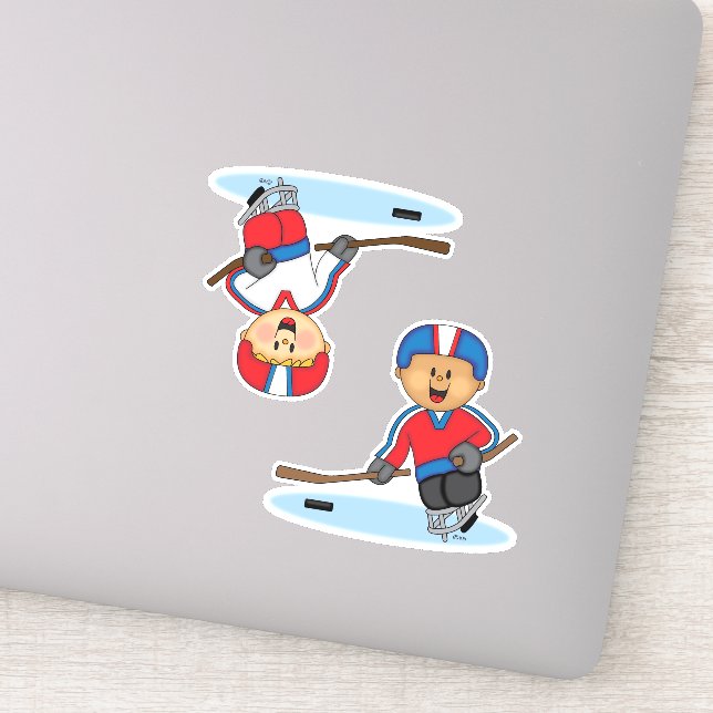 Pegatina JollyKins Sled Hockey Players (Detalle)