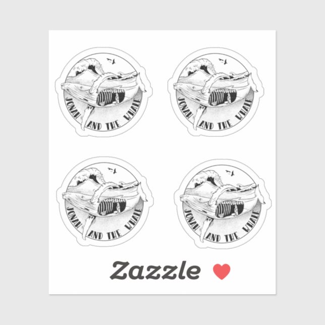 Pegatina Jonah en el mientras el arte de la Biblia (Hoja)