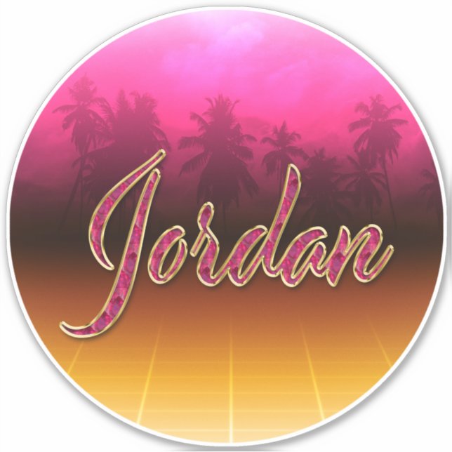 Pegatina Jordan Vorname Name golden pink Aufkleber Sticker (Anverso)