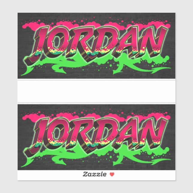 Pegatina Jordan Vorname Name Graffiti Aufkleber Sticker (Hoja)