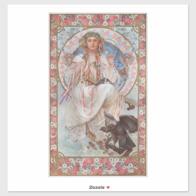 Pegatina Josephine Crane Bradley como Lavia de Alphonse Muc (Hoja)