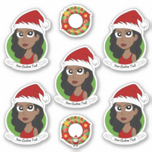 Pegatina Joven personalizado de vacaciones afroamericana