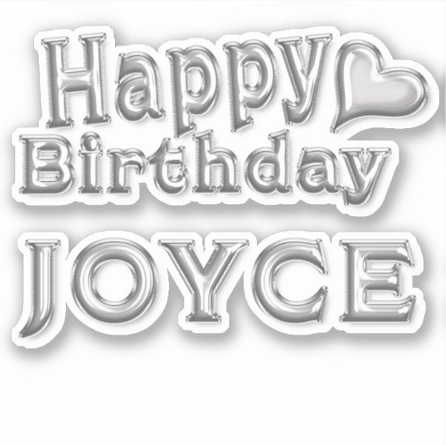 Pegatina Joyce Happy Birthday silver Aufkleber Sticker (Anverso)