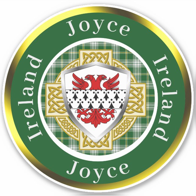 Pegatina Joyce Shield y Celtic Cross Personalizado (Anverso)