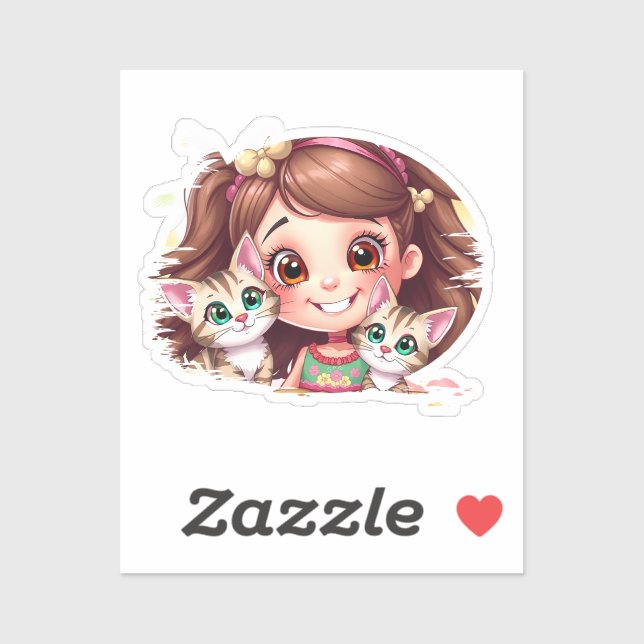 Pegatina Joyful Moments with My Kitties (Hoja)