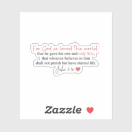 Pegatina Juan 3:16 Por Dios tan amado el mundo