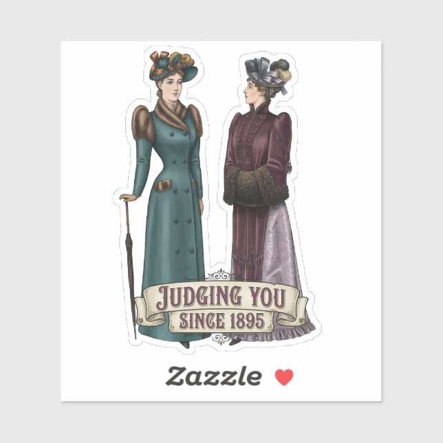 Pegatina Judging You Since 1895 - Funny History Buff Gift (Hoja)