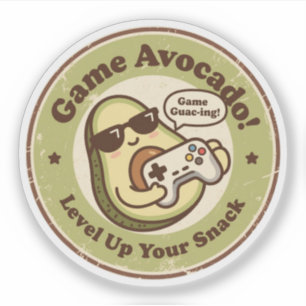 Pegatina ¡Juega Aguacate! Sube de Nivel Tu Snack