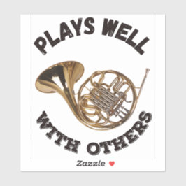 Pegatina Juega bien con los demás - Cuerno francés