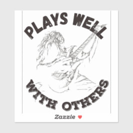 Pegatina Juega bien con los demás - Guitar Shredder
