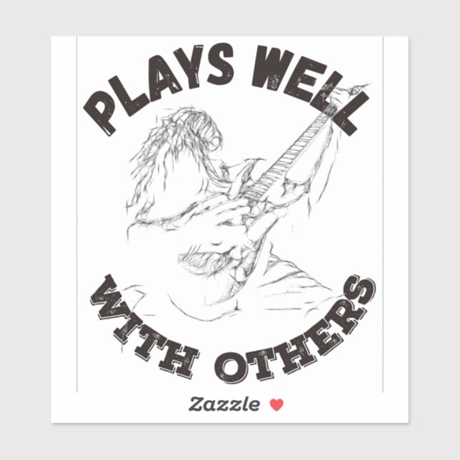 Pegatina Juega bien con los demás - Guitar Shredder (Hoja)