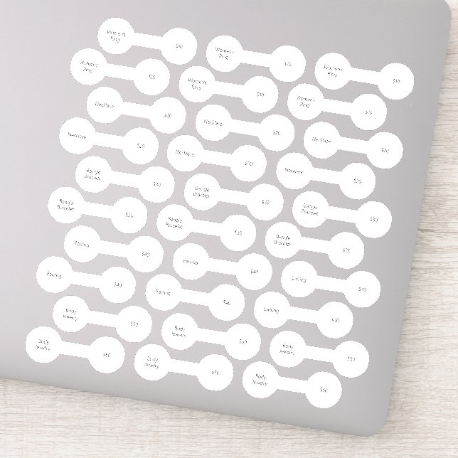 Pegatina Juego de 30 Joyería Barbell precio de venta cinco  (Detalle)