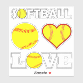 Pegatina Juego de 4 Fastpitch Softball Player Love Sports
