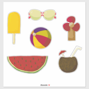 Pegatina Juego de 6 artículos de verano