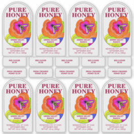 Pegatina Juego de 8 flores pop Art Comida transparente de H