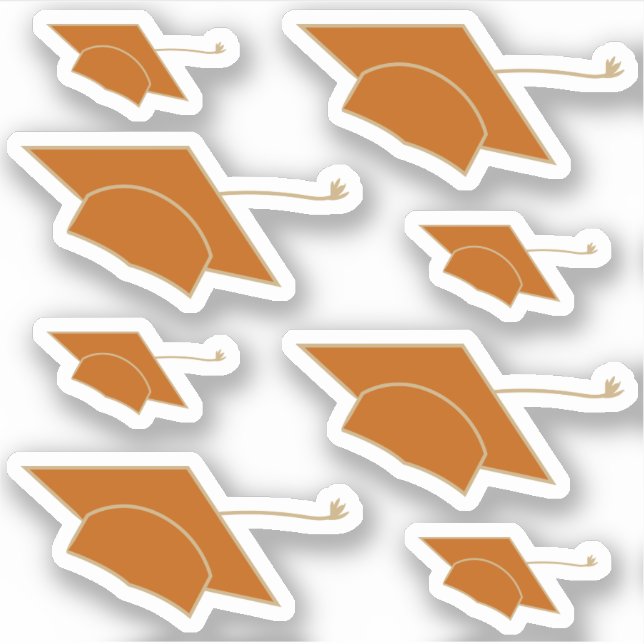 Pegatina Juego de 8 Naranjas quemados de graduación Persona (Anverso)