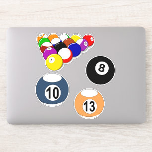 Pegatina Juego de billar Billiards Balls Personalizado Clip