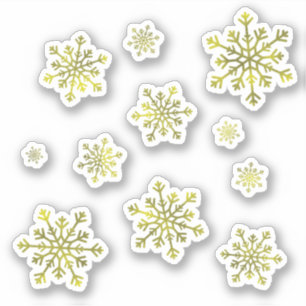 Pegatina Juego de copos de nieve para Navidades de oro amar