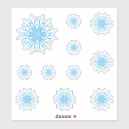 Pegatina Juego de cristal de nieve helada azul