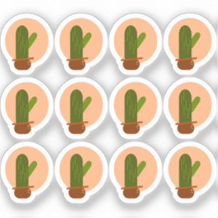 Pegatina Juego de diseño bohemio de cactus moderno en macet