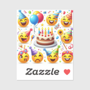 Pegatina Juego de Emoji de celebración de cumpleaños"
