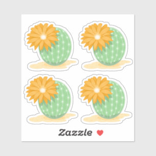 Pegatina Juego de flores de cactus de 4