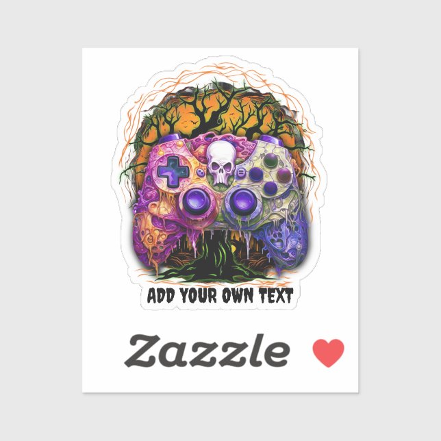 Pegatina Juego de Halloween, Fiesta de Spooky Game Controll (Hoja)